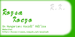 rozsa koczo business card